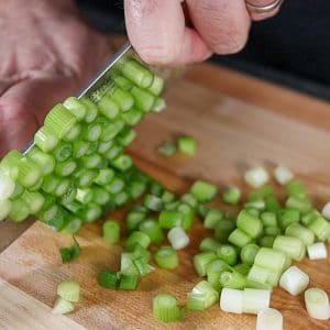 Green onions being Cut