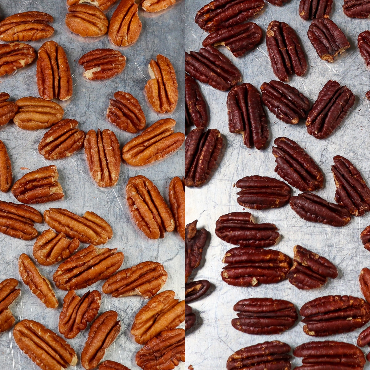 raw and toasted pecans compared
