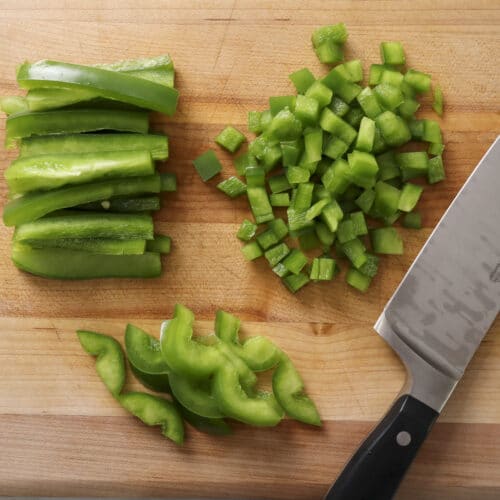 bell pepper sliced and diced